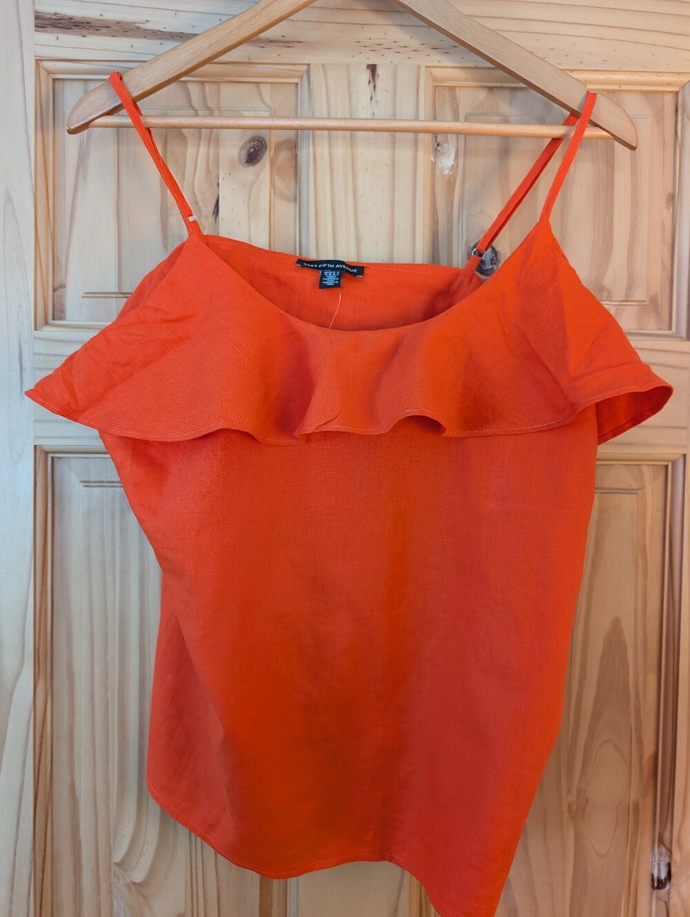 Saks Fifth Avenue Red Nectar Ruffle Camisole with Spaghetti Straps Medium NWT